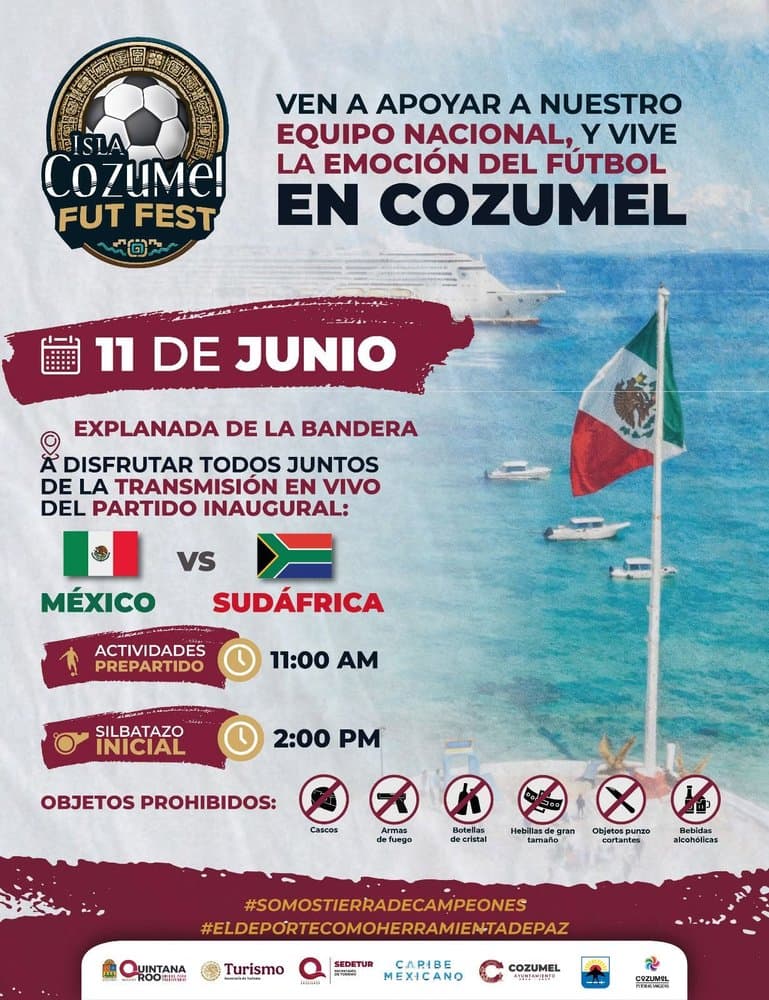 Cozumel fut fest - México vs Sudáfrica