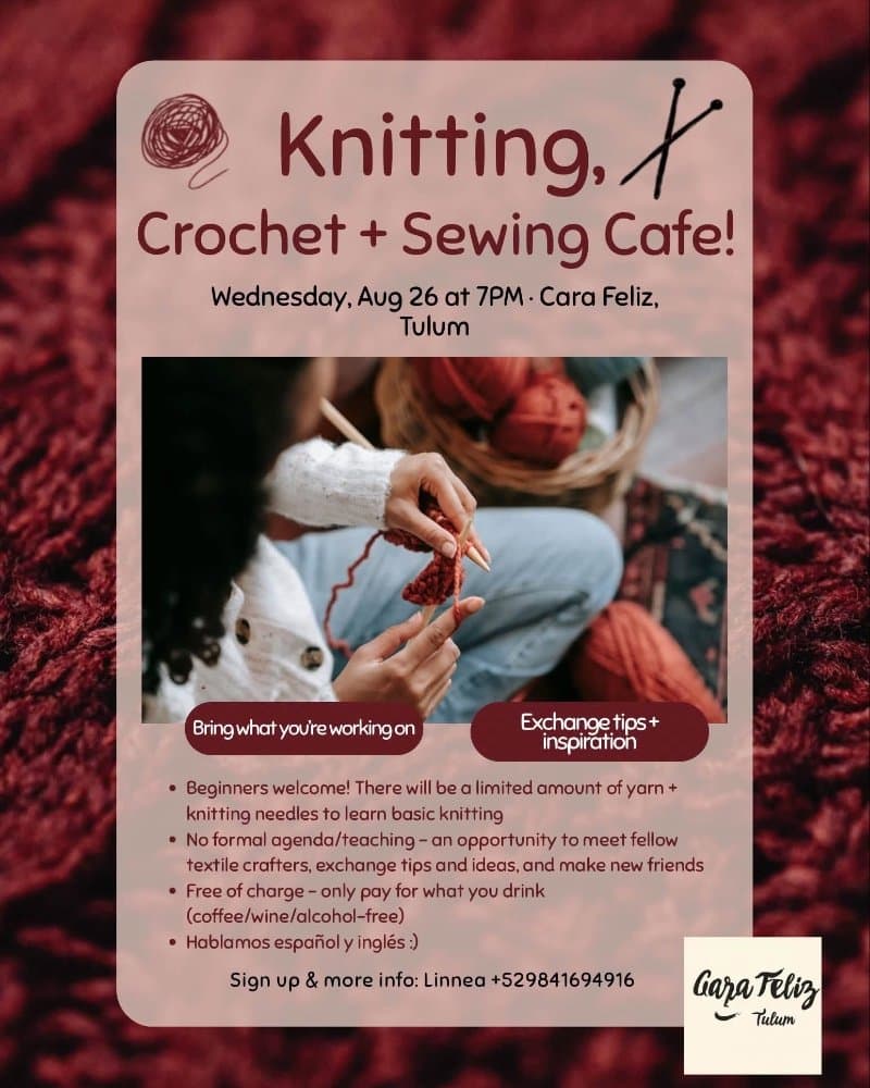 Knitting, crochet + sewing cafe